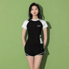Summer Kawaii Chic Y2K Lady Swimsuits Patchwork Letter Sexy Elegant Swimwear Fashion Casual Korean Women's Two-piece Swimsuit