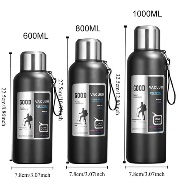 Large Capacity Sports Thermos Bottle with Filter Keep Cold/Hot Travel Insulated Cup 316 Stainless Steel Unbreakable Vacuum Flask