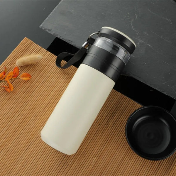 New Stainless Steel Insulated Cup 500ML Capacity Tea Water Separation Vacuum Mug Leak-Proof Tea Infuser Bottle