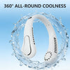 The New JKUOO Portable Bladeless Neck Fan, Fifth Generation LazyRechargeable Small Fan - Features Infinite Speed , 1200Mah Batte