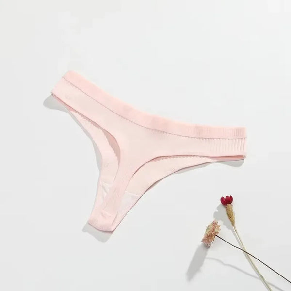 Women Sexy Thong Women Tanga Low Waist Underwear Girls Brief Breath T-back Cotton Panties Female Solid Color Underpant Ladies