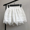 Lace Shorts Women Spring Autumn High Waist Shorts Elastic Wide Leg Short Shorts Black / White Ladies Sexy Short Feminino Q2248