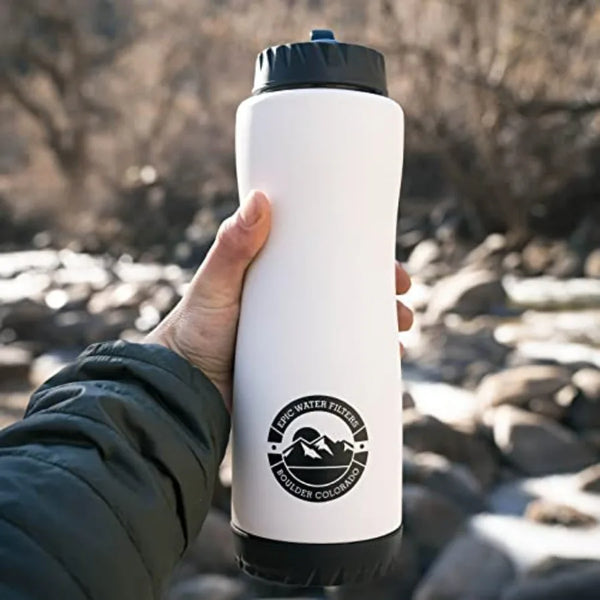 Vostok Vacuum Insulated Water Bottle with Filter USA Made BPA Free Removes 99.9% Tap Water Contaminants Stainless Steel Dishwas