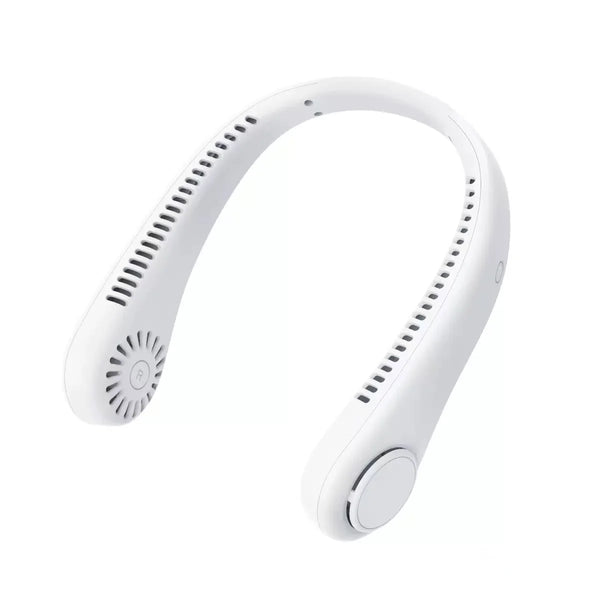 3000mAh Hanging Neck Fan Portable Bladeless Mini USB Rechargeable Mute LED Digital Display Electric Fan Summer Air Cooler ﻿