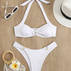 Sexy Women's Swimsuit 2025 Summer Bikini Two-piece Swimwear for Woman Beachwear Halter Bikinis Sets Swimming Beach Bathing Suits