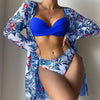 Cikini-Three-Piece Bikini Set for Women, Split Swimsuit, Swimwear, Summer Outfit, New, 2022