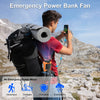 Portable Waist Clip Neck-Worn Fan 5-Speed Strong Wind with Power Bank and LED Light Ideal for Hiking Couriers and Outdoor Work