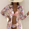 Cikini-Three-Piece Bikini Set for Women, Split Swimsuit, Swimwear, Summer Outfit, New, 2022