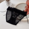 Women's panties Lace Jacquard Pattern Low-Waist Translucent Detail Sexy Briefs Butterfly lace trim Soft Comfortable  Plus Size