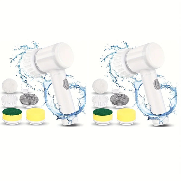 5-in-1 Multifunctional Wireless Electric Cleaning Brush USB Rechargeable Handheld Power Scrubber for Kitchen Bathroom Tub Tile F