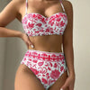 2026 High Waist Bikinis Women Print Push Up Swimsuit Floral Swimwear Female Bathers Bathing Swimming Suit Summer Beachwear