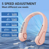 The New JKUOO Portable Bladeless Neck Fan, Fifth Generation LazyRechargeable Small Fan - Features Infinite Speed , 1200Mah Batte