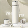 500/600ml 316 Stainless Steel Insulated Water Bottle, Matte Flask with Tea Strainer & Carry Strap for Outdoor