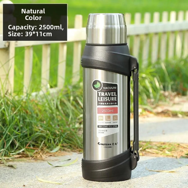Portable 304 Stainless Steel Insulated Tea Pot Men's Outdoor Travel Car Thermal Cup Filter Net Brewing Bottle 2000ml