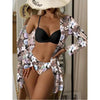 Cikini-Three-Piece Bikini Set for Women, Split Swimsuit, Swimwear, Summer Outfit, New, 2022