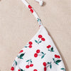 XS - L Cherry Printed Halter Strappy Bikini Female Swimsuit Women Swimwear Two-pieces Bikini set Bather Bathing Suit Swim V4894