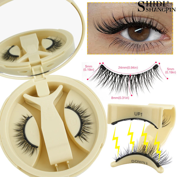 No Glue Needed False Magnetic Eyelashes Set with Tweezers Reusable Magnetic Fake Eyelash Natural Fluffy Faux Mink Lashes Makeup