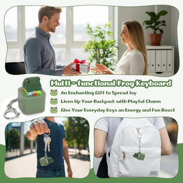 Viral Keyboard Clicker Toy: LED Light Up Duck Frog Squeeze Toy, ASMR Tactile Fidget Keychain, Office Anxiety Relief, New