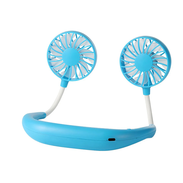 Portable Hanging Neck Fans 3-Speed Adjustable Neck Dual Fan USB Rechargeable Home OfficeOutdoor Travel