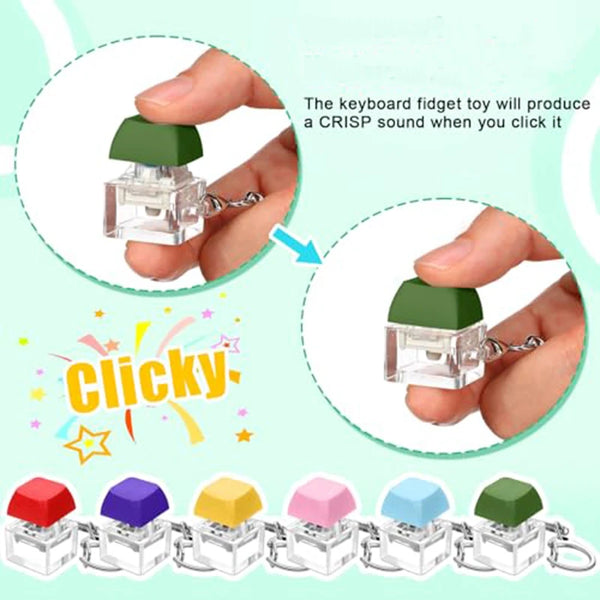 10/20/40pcs Key Switch Keychain Shaft Tester Mechanical Keyboard Fidget Button Finger Toys Relief Stress Gifts For Party Favors