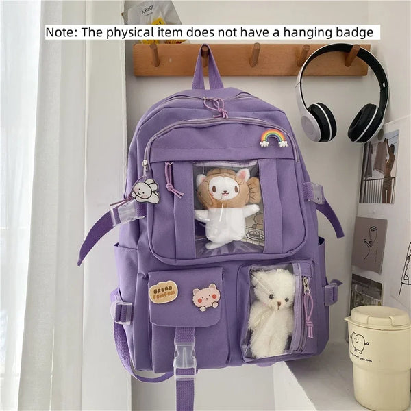 Japanese Style Backpack for Girls Korean Style Cute Kawaii Bag Campus Student Book Bag  Casual Large Capacity Laptop Bag