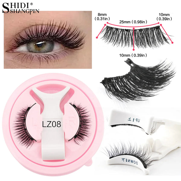 No Glue Needed False Magnetic Eyelashes Set with Tweezers Reusable Magnetic Fake Eyelash Natural Fluffy Faux Mink Lashes Makeup