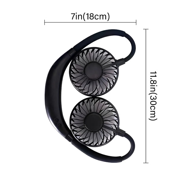 Portable Hanging Neck Fans 3-Speed Adjustable Neck Dual Fan USB Rechargeable Home OfficeOutdoor Travel