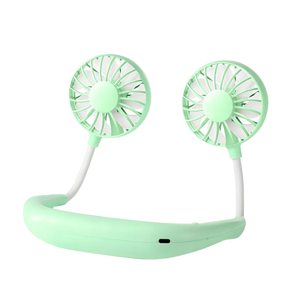 Portable Hanging Neck Fans 3-Speed Adjustable Neck Dual Fan USB Rechargeable Home OfficeOutdoor Travel