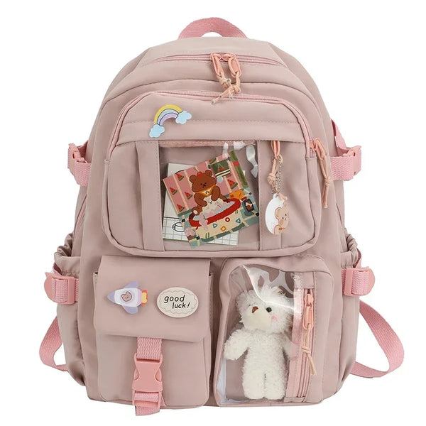 Japanese Style Backpack for Girls Korean Style Cute Kawaii Bag Campus Student Book Bag  Casual Large Capacity Laptop Bag
