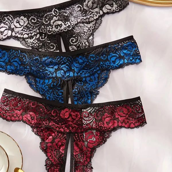 1PCS Lace Thong Women's Tanga Low Waist Sexy Lingeries Transparent Panties Laides T Back Pants Girls Underwear Female Underpants
