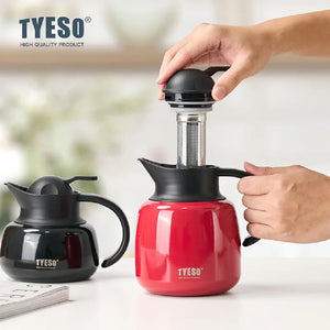 Tyeso Pumpkin-Shaped Thermos Steel Insulated Tea Infuser Hot Cold Water Bottle Large Capacity Removable Infuser 304 Stainless