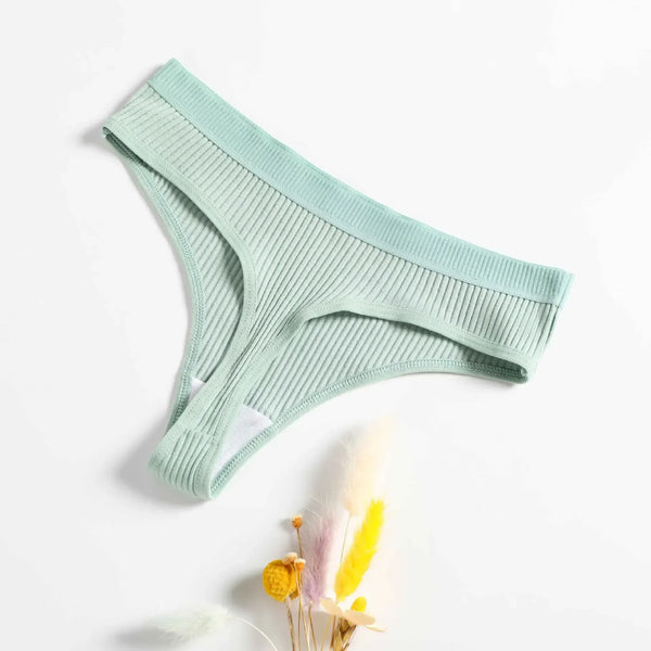 Women Sexy Thong Women Tanga Low Waist Underwear Girls Brief Breath T-back Cotton Panties Female Solid Color Underpant Ladies