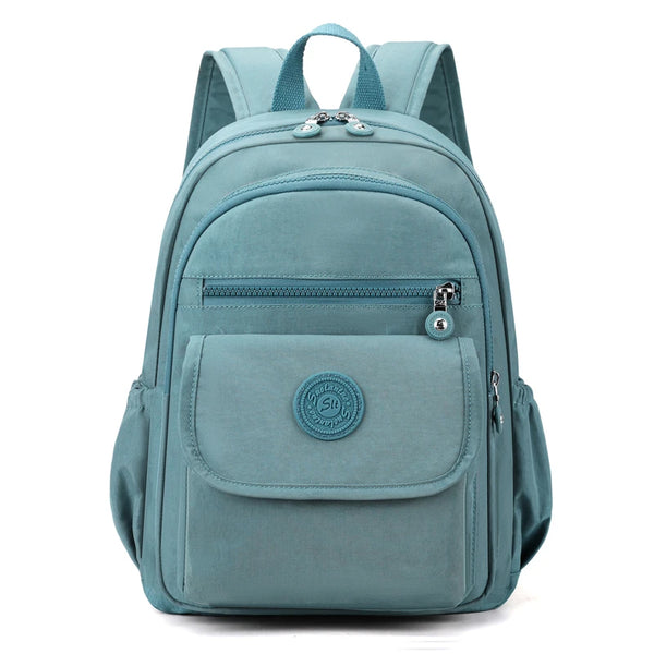 Ladies' lightweight, large capacity stylish black commuter travel backpack with adjustable shoulder straps, school and leisure b
