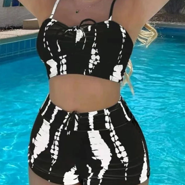 Drawstring Front Shorts Bikinis 2026 High Waist Swimsuit Women Swimwear Female Bathers Bathing Swimming Swim Suit Beachwear