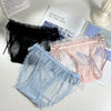 Women's panties Lace Jacquard Pattern Low-Waist Translucent Detail Sexy Briefs Butterfly lace trim Soft Comfortable  Plus Size