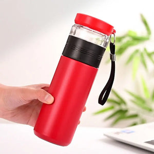 New Stainless Steel Insulated Cup 500ML Capacity Tea Water Separation Vacuum Mug Leak-Proof Tea Infuser Bottle