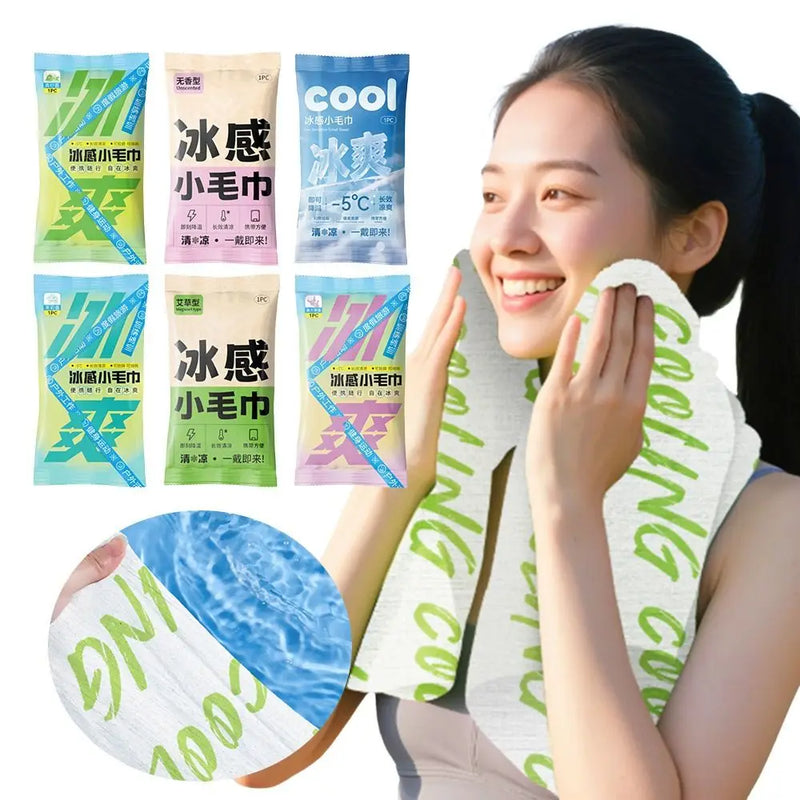 New Non Woven Fabric Cooling Towel Breathable Disposable Sweat Wipes Sunstroke Prevention Quick Drying Ice Wipes Summer