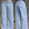 2026 New American Fashion Women's Loose Casual Wide Leg Straight Denim Jeans Baggy Streetwear Pants All Season Trousers