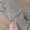 Women's Casual Vertical Striped Comfortable Breathable Elastic Waist Belted Daily Wear Casual Tapered Crop Pants With Pockets