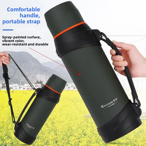 Portable 304 Stainless Steel Insulated Tea Pot Men's Outdoor Travel Car Thermal Cup Filter Net Brewing Bottle 2000ml