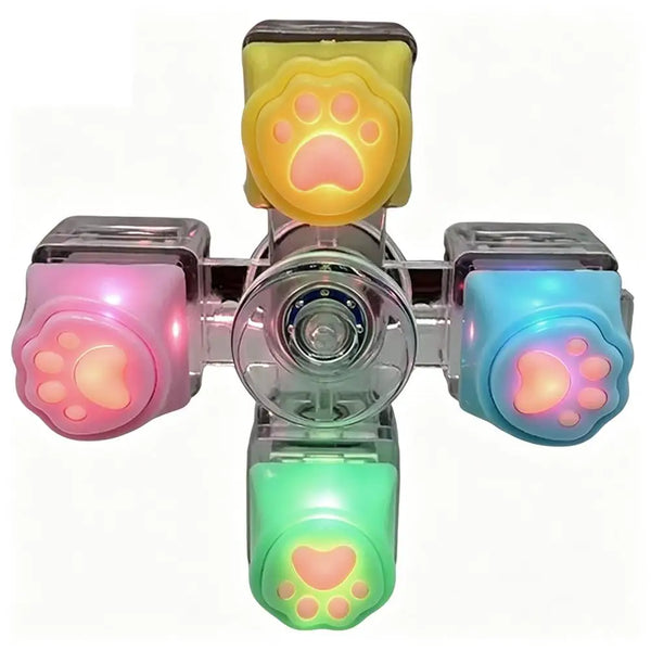 2-6 Keys Cat Paw Button Fidget Toy LED Light Keyboard Clicker Stress Relief Keychain Sensory Toy Anxiety Relief Gift For Adults