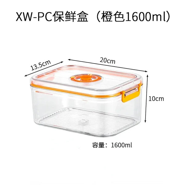 Vacuum Fresh-keeping Box Refrigerator Sealed Canister Microwavable Transparent Food Storage Container Kitchen Organizer Bento