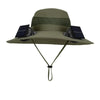 Mens Quick Dry Bucket Hat Large Size Sun Hat with Solar Powered Fan USB Rechargeable for Outdoor Hiking Camping Fishing Activity