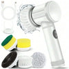 Cordless Electric Spin Scrubber with 5 Replaceable Brush Heads Rechargeable Waterproof Power Cleaning Brush for Bathroom Kitchen