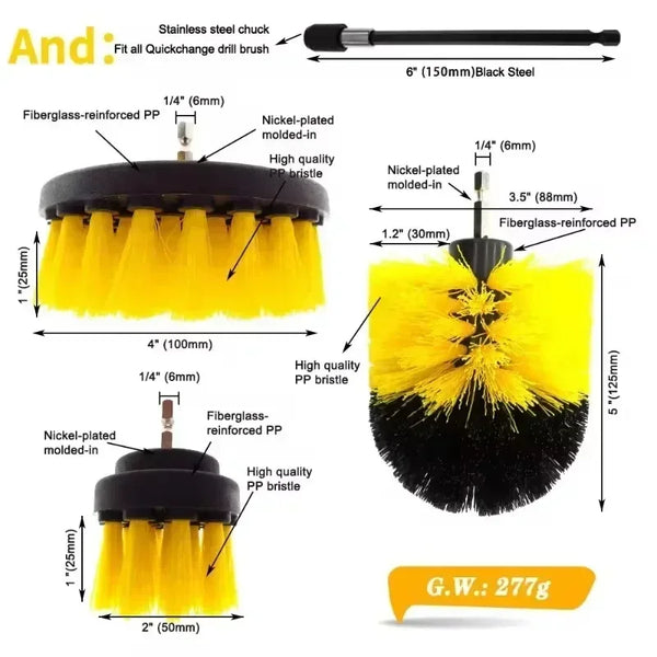 Brush Drill Brush Attachment Power Scrubber Tools For Cleaning Carpet & Leather And Upholstery Soft Cleaning Brush Accessories