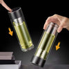 Double Wall Glass Tea Cup with Tea Infuser 500ml Magnetic Glass Tumbler Stainless Steel Filter Insulated Glass Water Bottle