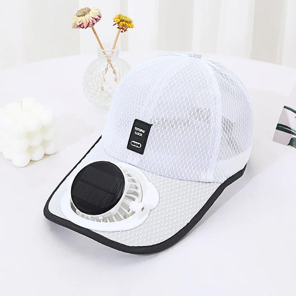 Breathable Sunhat with Solar Fan Sun Block Baseball Hat with Solar Fan USB Charging Fan Outdoor Sunhats Sunscreen Sunshade Hats