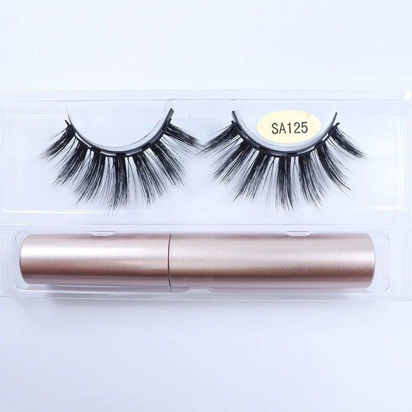Magnetic Eyelashes With Eyeliner Kit 1Pair / Pack Reusable Most Natural Looking 3d Faux Mink Lashes No Glue magnetic lashes
