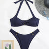 Sexy Women's Swimsuit 2025 Summer Bikini Two-piece Swimwear for Woman Beachwear Halter Bikinis Sets Swimming Beach Bathing Suits