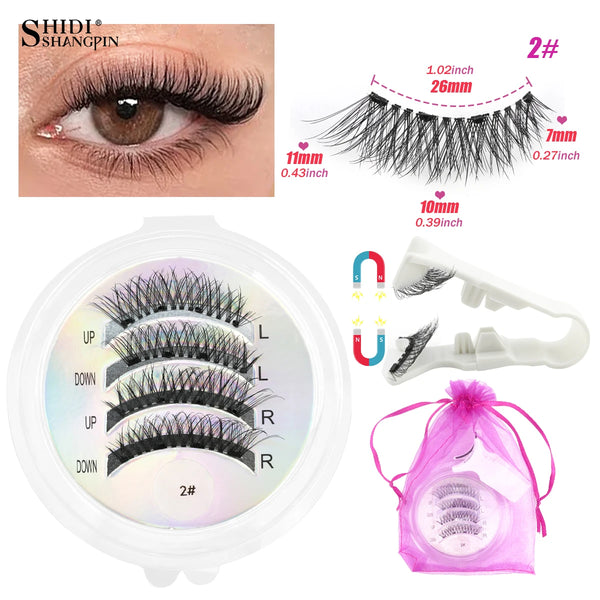 No Glue Needed Magnetic Lashes Reusable Natural Look Magnetic False Eyelashes Set with Tweezer Tool Fluffy Faux Mink Eyelash New